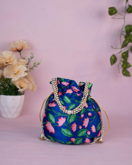 Potli Bag with Pichwai Design - 8 inch - WBG1878