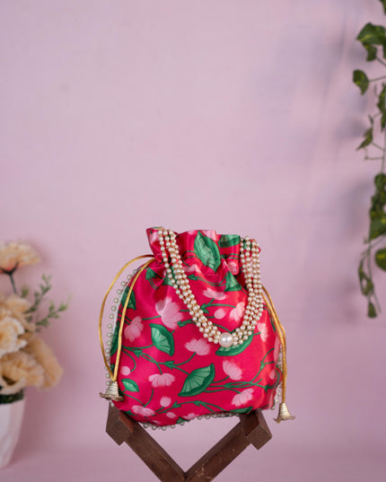 Potli Bag with Pichwai Design - 8 inch - WBG1878