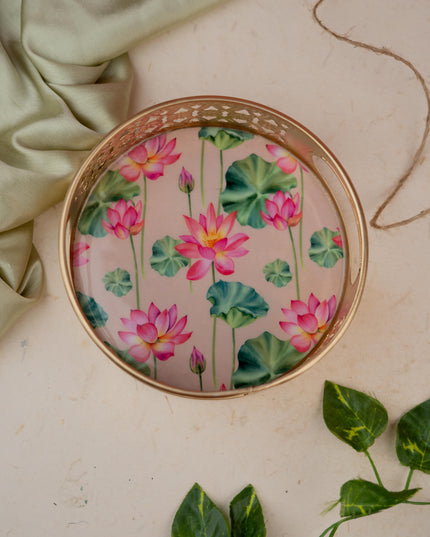 Digital Print - Pichwai Metal Tray - 6 inch - WBG1882