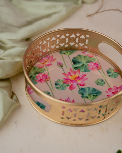 Digital Print - Pichwai Metal Tray - 6 inch - WBG1882
