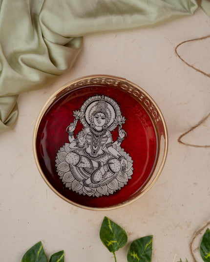 Digital Print - Madhubani Metal Tray - 6 inch - WBG1883