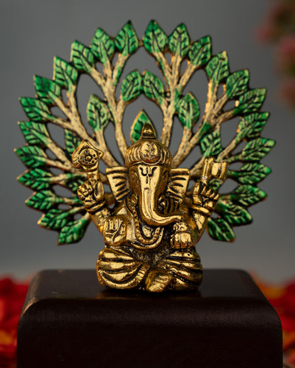 White Metal Ganesha Idol - 5 inch - WBG1886