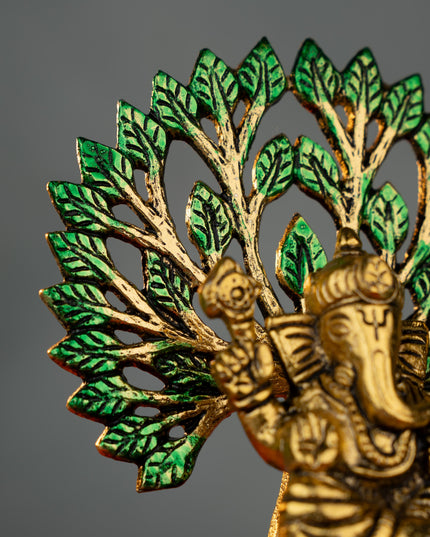 White Metal Ganesha Idol - 5 inch - WBG1886