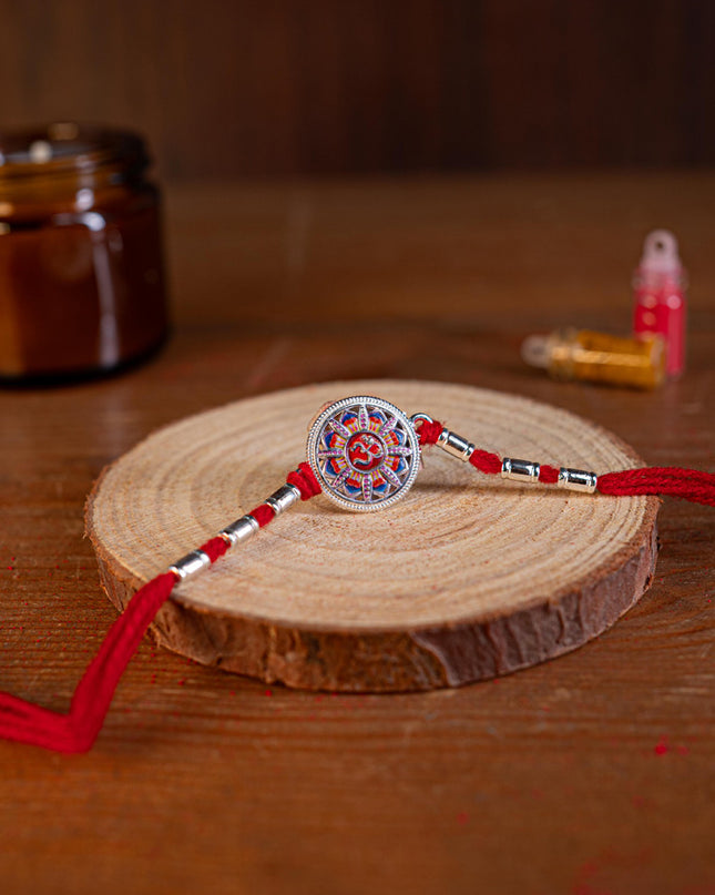 Designer Rakhi - Rope - Om Swastik - WBG1887-10