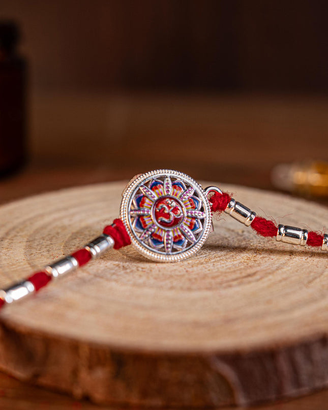 Designer Rakhi - Rope - Om Swastik - WBG1887-10