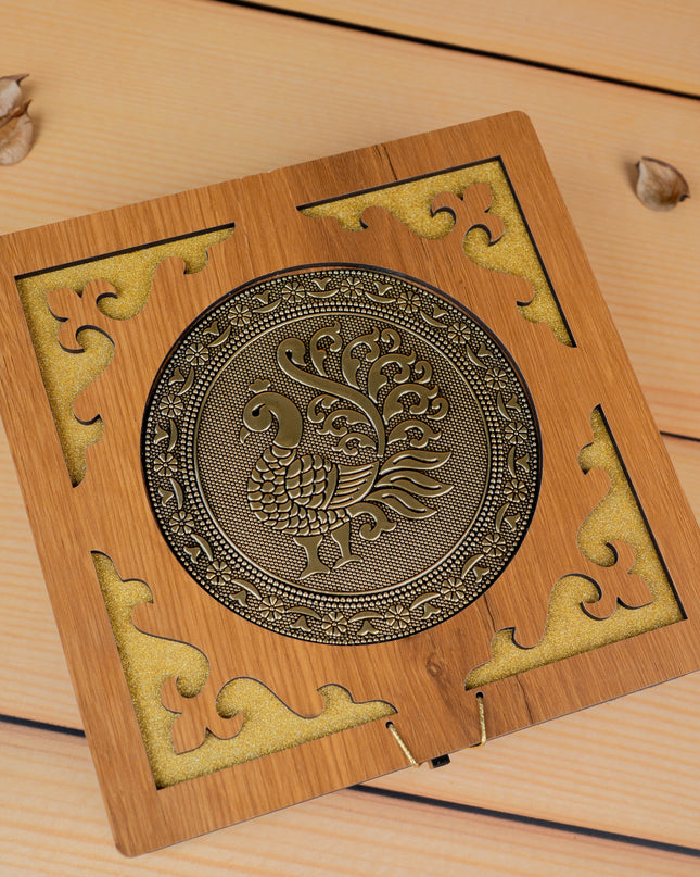 Wooden Dry Fruit Box - Annapakshi Design - 8x8 inch - WBG1892-1