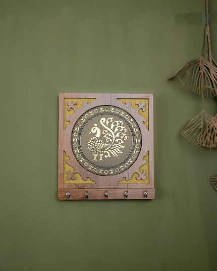 Wooden Annapakshi Key Hanger - 8x7 inch - WBG1893-1
