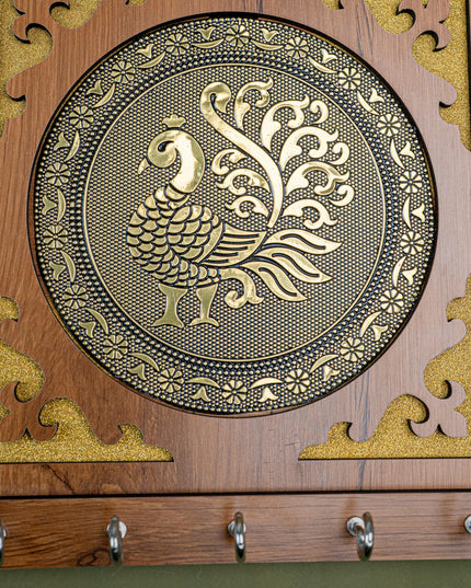 Wooden Annapakshi Key Hanger - 8x7 inch - WBG1893-1