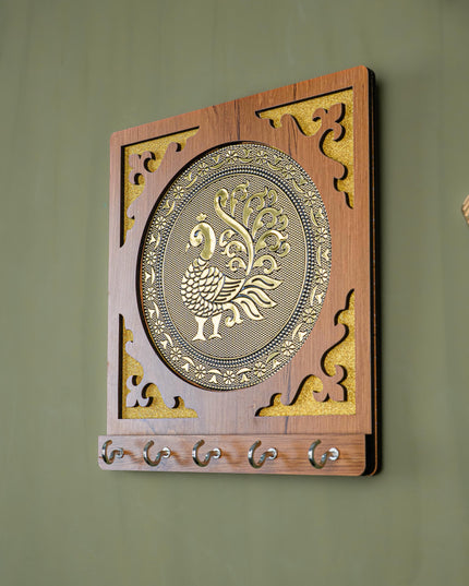 Wooden Annapakshi Key Hanger - 8x7 inch - WBG1893-1