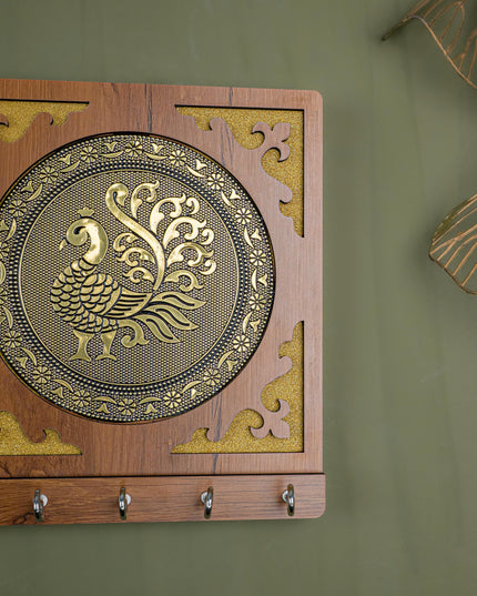 Wooden Annapakshi Key Hanger - 8x7 inch - WBG1893-1