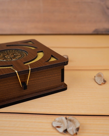 Brown Floral Dry Fruit Box - 6x6 inch - WBG1894-2