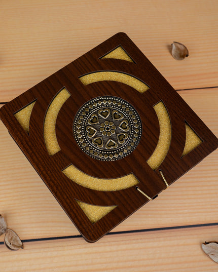 Brown Floral Dry Fruit Box - 6x6 inch - WBG1894-2