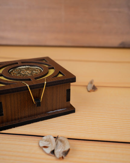 Brown Floral Dry Fruit Box - 4x4 inch - WBG1895-2