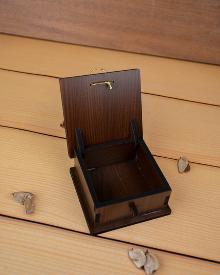 Brown Floral Dry Fruit Box - 4x4 inch - WBG1895-2