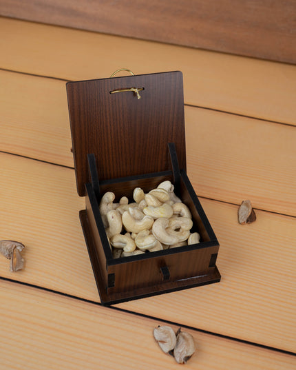 Brown Floral Dry Fruit Box - 4x4 inch - WBG1895-2