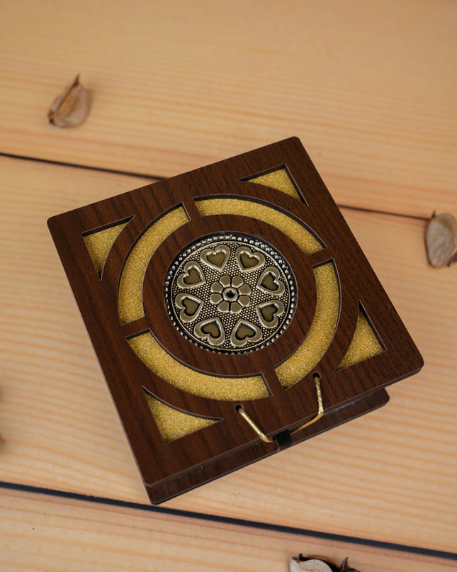 Brown Floral Dry Fruit Box - 4x4 inch - WBG1895-2