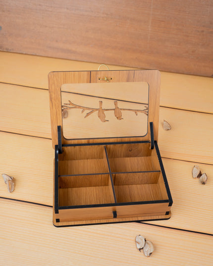 Wooden Sparrow Dry Fruit Box - 7x5 inch - WBG1896-1