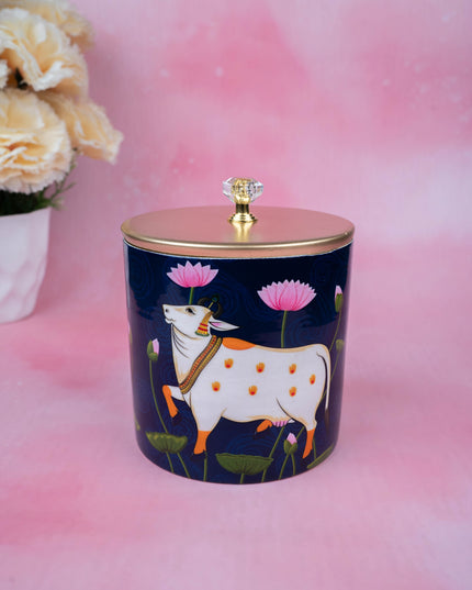 Metal Pichwai Dry Fruit Jar - WBG1909