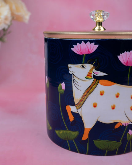 Metal Pichwai Dry Fruit Jar - WBG1909