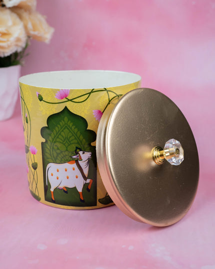 Metal Pichwai Dry Fruit Jar - WBG1909