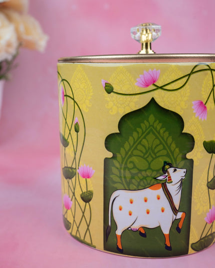 Metal Pichwai Dry Fruit Jar - WBG1909