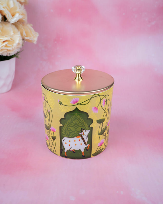 Metal Pichwai Dry Fruit Jar - WBG1909