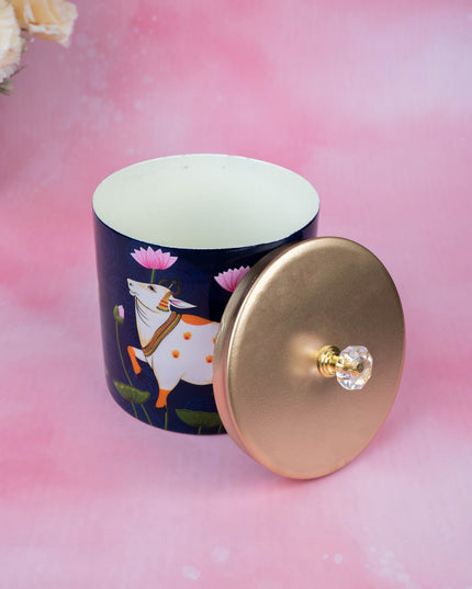 Metal Pichwai Dry Fruit Jar - WBG1909