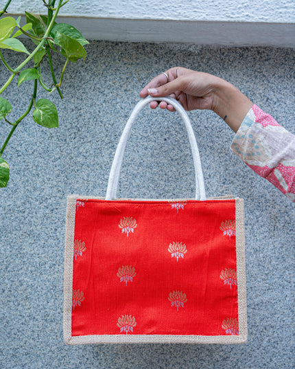 Raw Silk Jute Bag - 10x8 inch - WBG1911-1