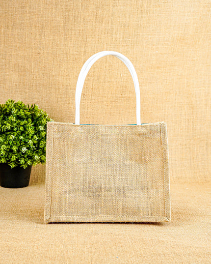 Raw Silk Jute Bag - 10x8 inch - WBG1911-1