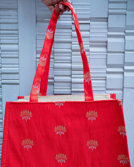 Raw Silk Jute Bag - 12x12 inch - WBG1911-2