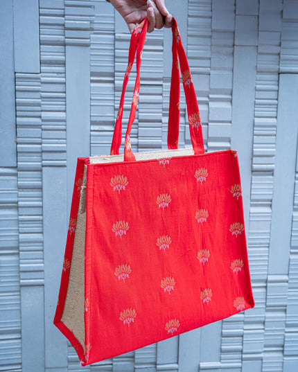 Raw Silk Jute Bag - 12x12 inch - WBG1911-2