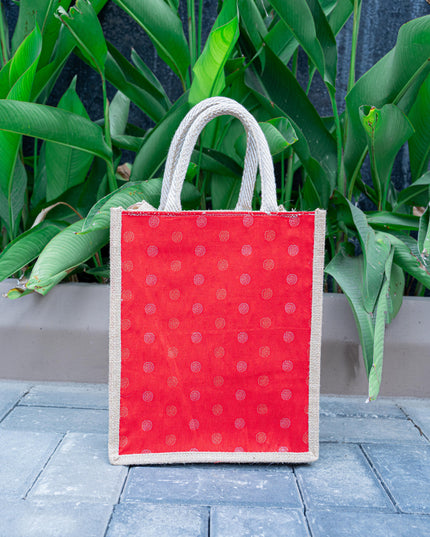 Raw Silk Jute Bag - 12x10 inch - WBG1913