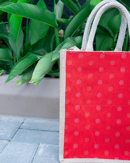 Raw Silk Jute Bag - 12x10 inch - WBG1913