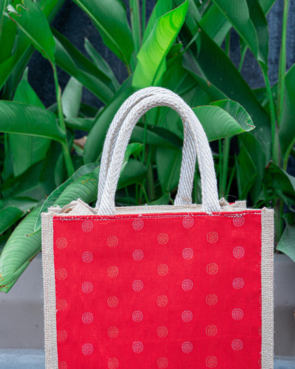 Raw Silk Jute Bag - 12x10 inch - WBG1913