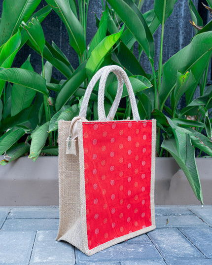 Raw Silk Jute Bag - 12x10 inch - WBG1913