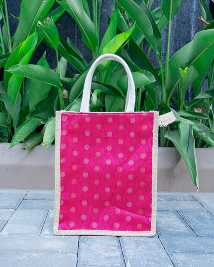 Raw Silk Jute Bag - 12x10 inch - WBG1914