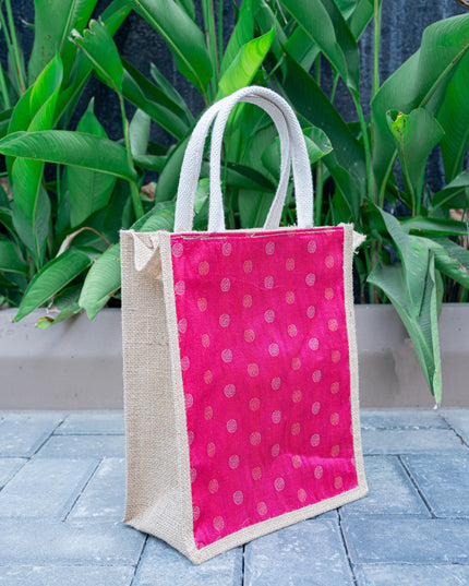 Raw Silk Jute Bag - 12x10 inch - WBG1914