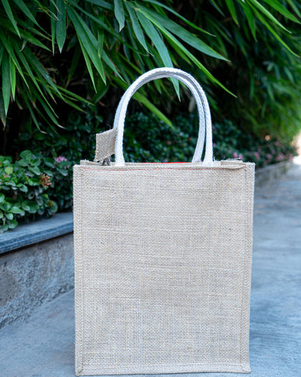 Raw Silk Jute Bag - 12x10 inch - WBG1914