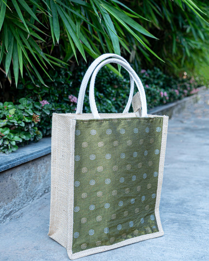 Raw Silk Jute Bag - 12x10 inch - WBG1914