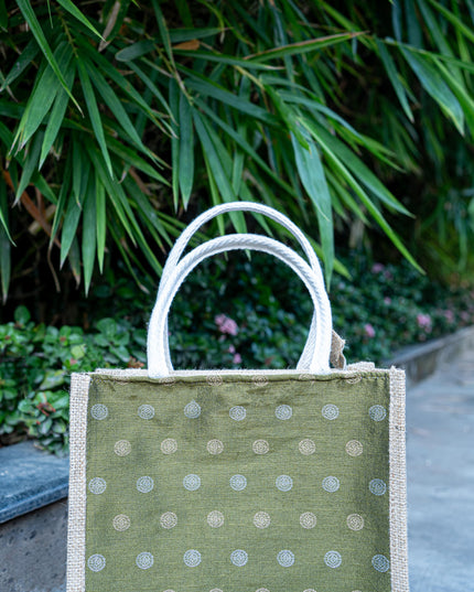 Raw Silk Jute Bag - 12x10 inch - WBG1914