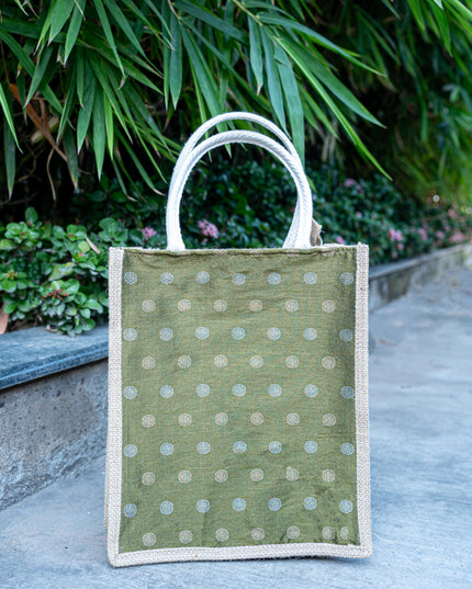 Raw Silk Jute Bag - 12x10 inch - WBG1914