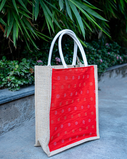 Raw Silk Jute Bag - 12x10 inch - WBG1914