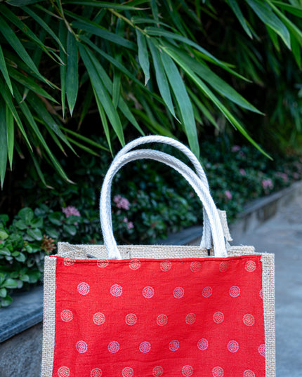 Raw Silk Jute Bag - 12x10 inch - WBG1914