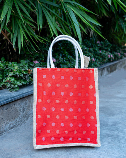 Raw Silk Jute Bag - 12x10 inch - WBG1914