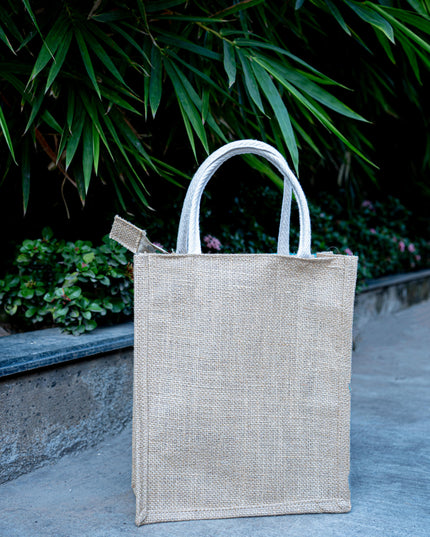 Raw Silk Jute Bag - 12x10 inch - WBG1914