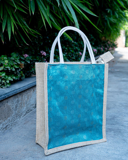 Raw Silk Jute Bag - 12x10 inch - WBG1914