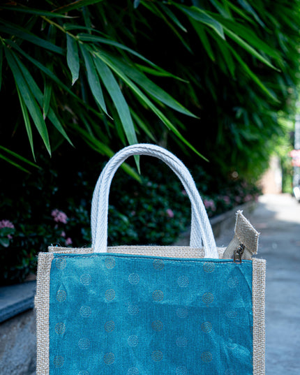 Raw Silk Jute Bag - 12x10 inch - WBG1914