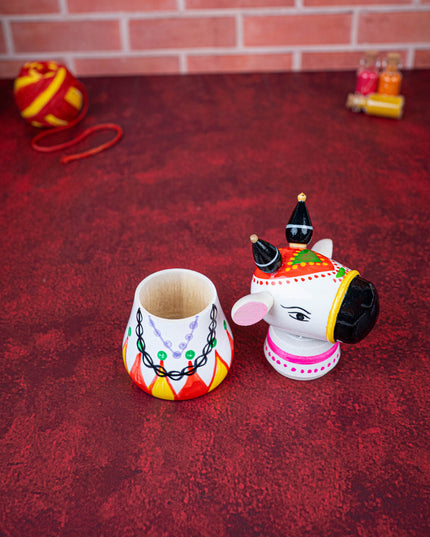 Kondapalli - Nandi Kumkum Box - 4 inch - WBG1926