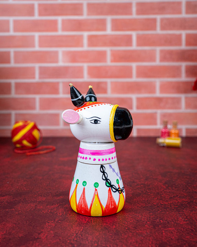 Kondapalli - Nandi Kumkum Box - 4 inch - WBG1926