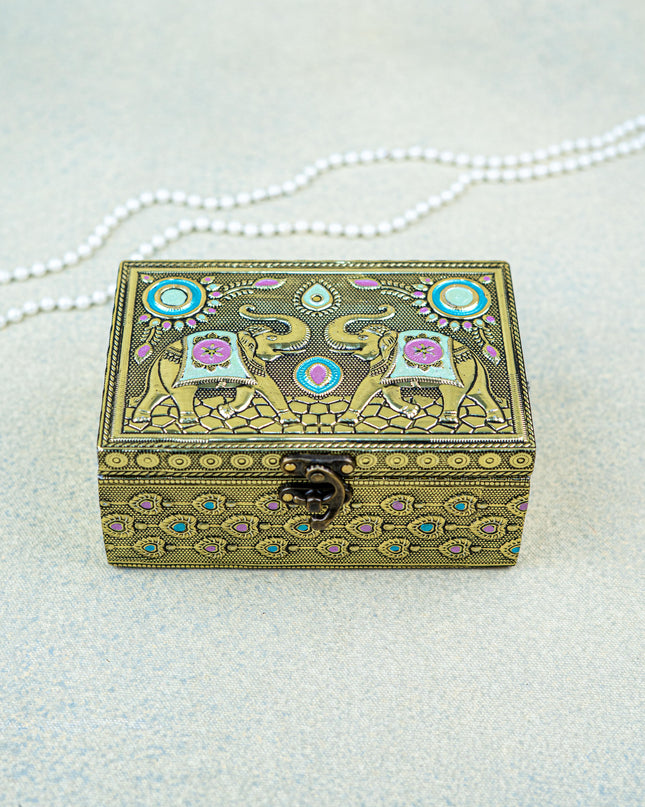 Jewel Box with Elephant Design - 6x4 inch - WBG1927